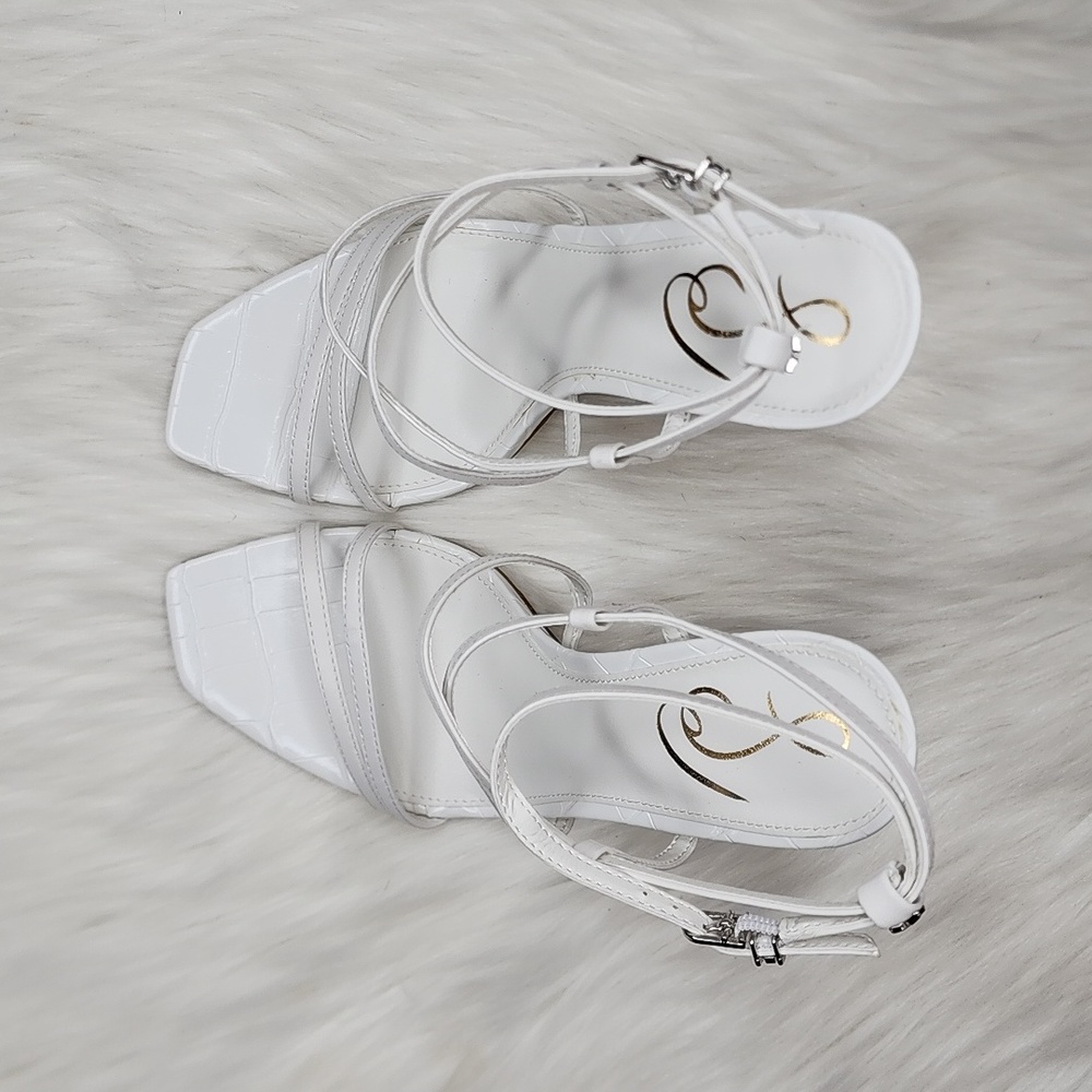 Sam Edelman Lela Strappy High Heels White Leather New In Box - Picture 13 of 17
